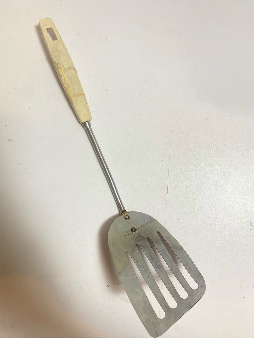 Vintage EKCO USA 13” Slotted Spatula Turner Heat Damaged